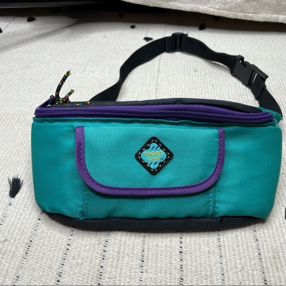 Vintage Sport Zone Teal Purple Fanny Pack - Picture 3 of 6